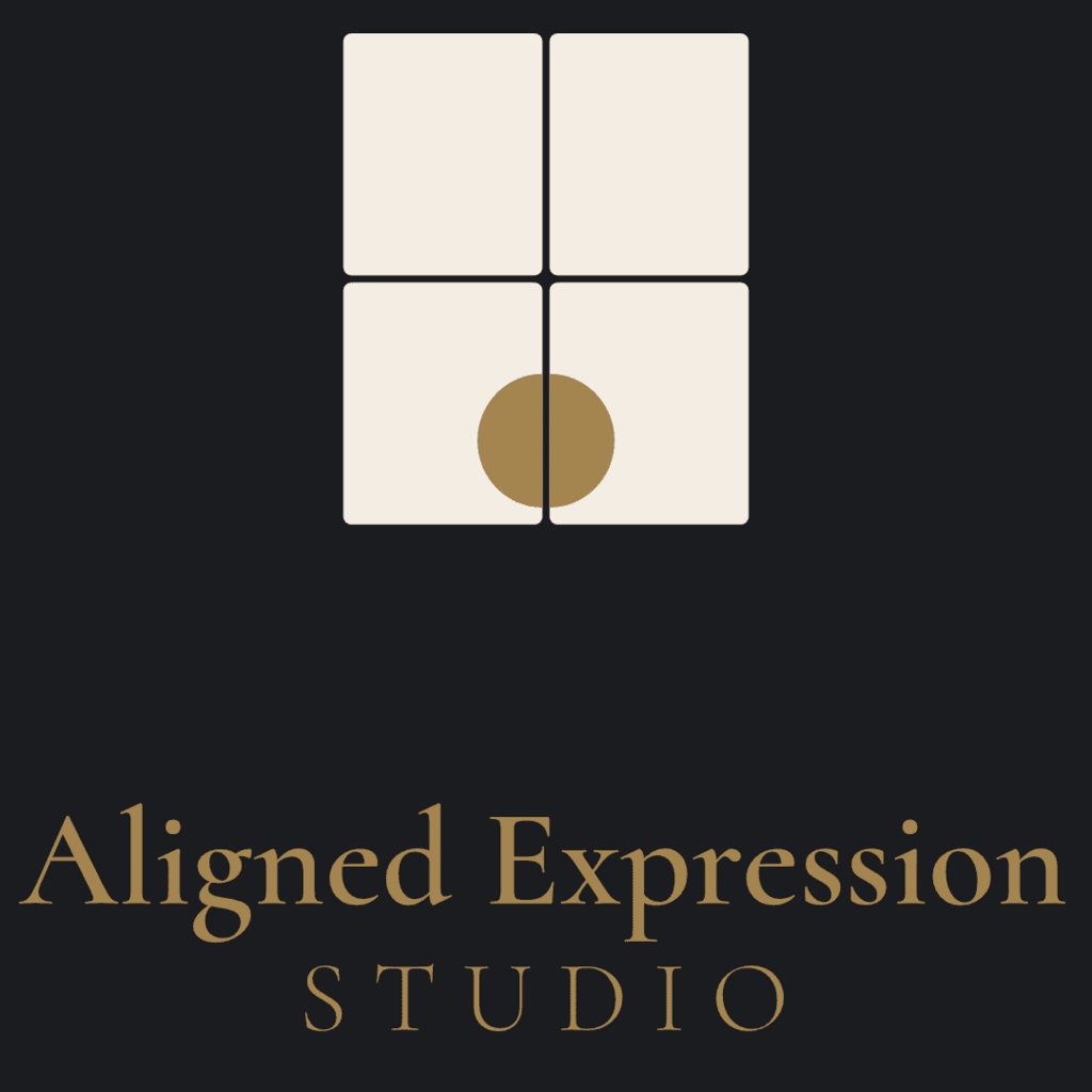 Aligned Expression Studio logo - a framework that helps spiritually aware healers and coaches translate their work into clear expression presence